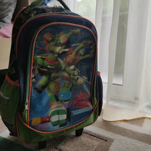 School bag used with wheels, 5 compartments, Turtles