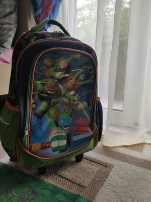 School bag used with wheels, 5 compartments, Turtles