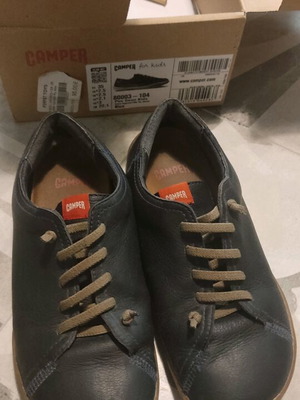 Camper kids shoes used, leather, size 35, dark blue