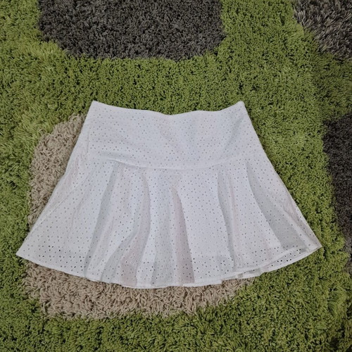 H&M white embroidered cotton skirt, size M