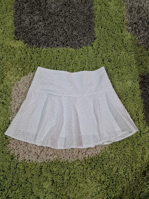 H&M white embroidered cotton skirt, size M