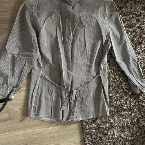 Striped brown shirt used, size large
