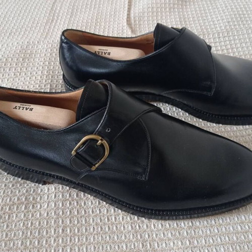 Bally leather handmade shoes size 45.5 new, black