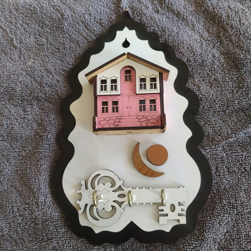 Key holder house used for keys or kitchen towels