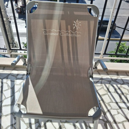 Beach chairs like new, set of 2, aluminum frame, textile seat