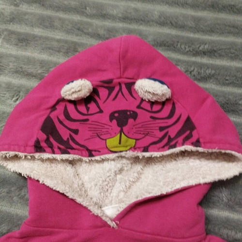 Pink children's sweatshirt Abel & Lula new, warm with fur and ears