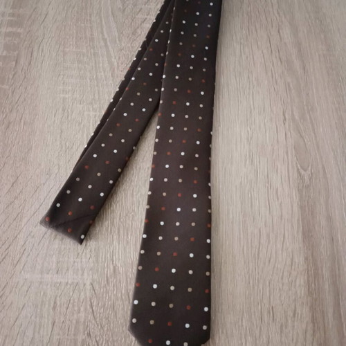 Men's tie brown with dots 100% silk like new