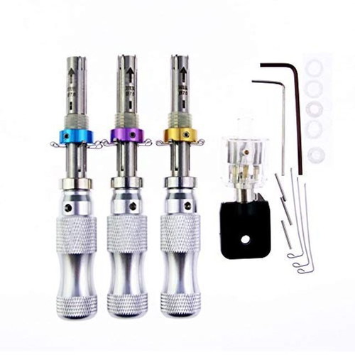 Locksmith Training Kit with Transparent Cylinder and 3 Tubular Picks