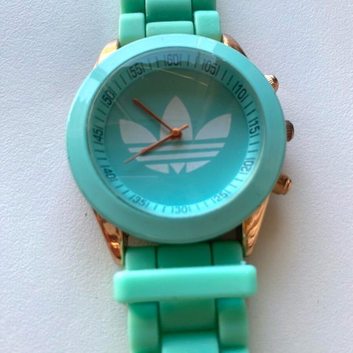 Adidas stainless steel watch like new, green turquoise