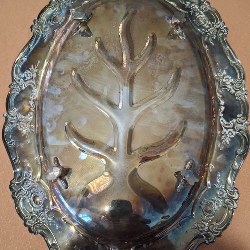 Metal tray used with decorative engravings 43×32 cm