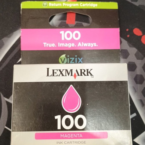 Lexmark 100 magenta ink cartridge new, genuine