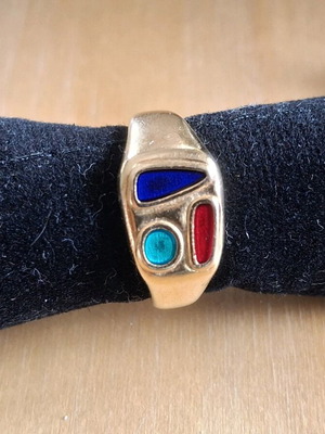 Faux ring with enamel like new, size 17