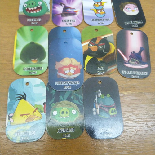 Angry Birds metal tags set of 12 like new