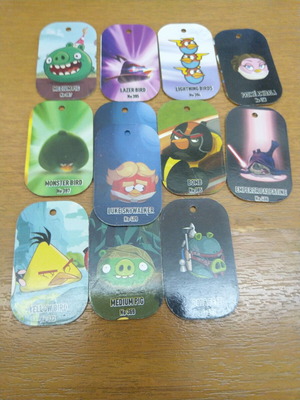 Angry Birds metal tags set of 12 like new