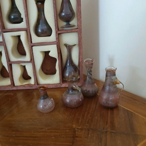 Collectible set of ancient glass vessel replicas like new
