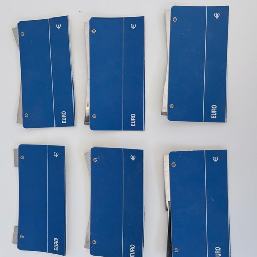 Price tags for products used, all together