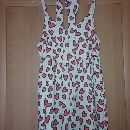 Karavan mini dress like new, size S/M, white and red