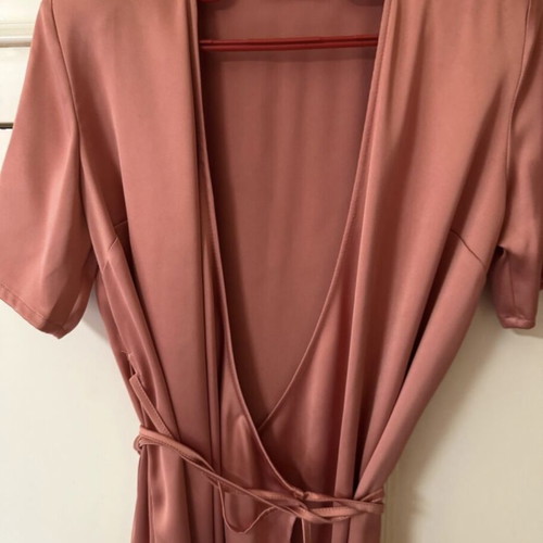 Mind Matter mini satin dress coral size L new