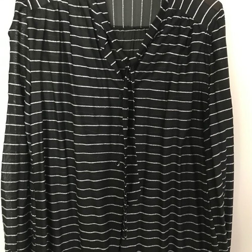Shirt black with stripes and silver thread L/XL like new