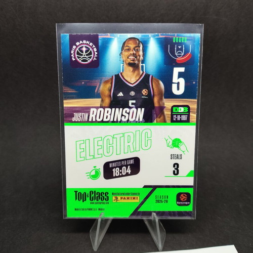 Panini Euroleague Top Class Justin Robinson Electric collectible card like new #168