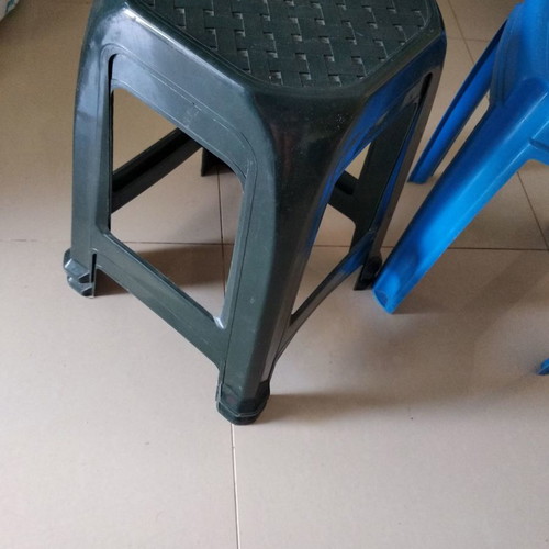 Plastic stools used, set of 3, chair height