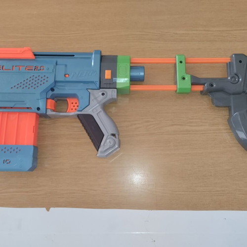Nerf Echo toy blaster with 10-dart magazine and large stock