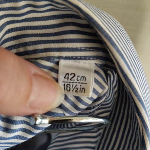 Savoy Taylors Guild men's shirt, white and blue, size XL