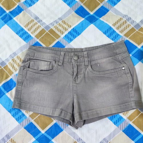 Low-rise Gray Denim Shorts Co