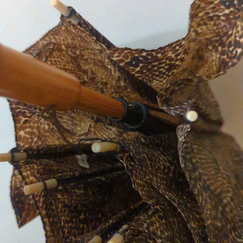 Wooden umbrella used, diameter 92 inches, length 77 inches