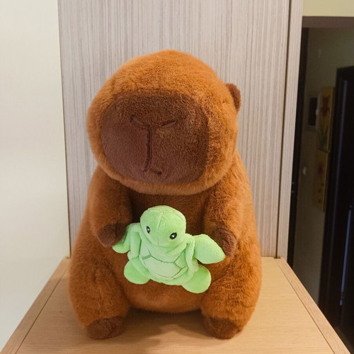 Capybara plush with turtle, like new