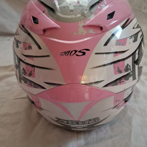 Zeus Full-Face Chaos Edition helmet used, size S, pink white