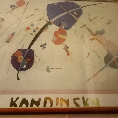 Kandinsky Copy Modern Painting With Glass And Frame