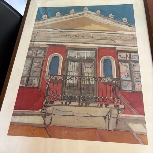 Framed art print used, size 70x50, with frame damage