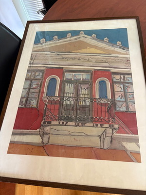 Framed art print used, size 70x50, with frame damage