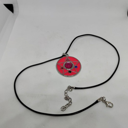 Sailor Moon Crystal Star Necklace like new, pink enamel pendant