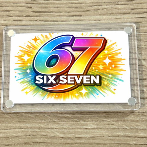 Acrylic fridge magnet Six Seven new, Gen Alpha meme