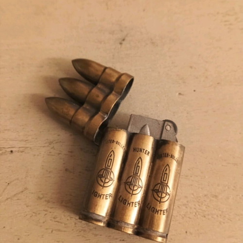 Hunter Bullet Lighter used, triple bullet design, collectible