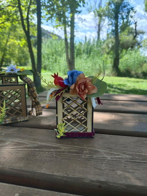 Handmade wooden beige lantern new