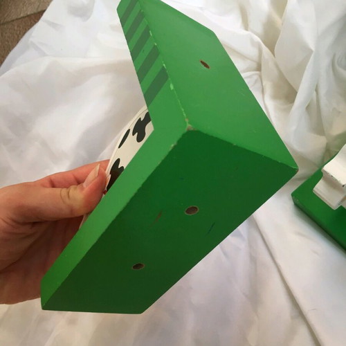 Wooden Cow Bookends like new