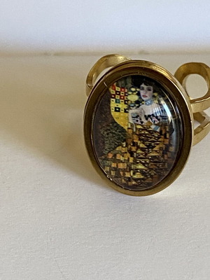 Gustav Klimt Woman in Gold handmade adjustable ring, new