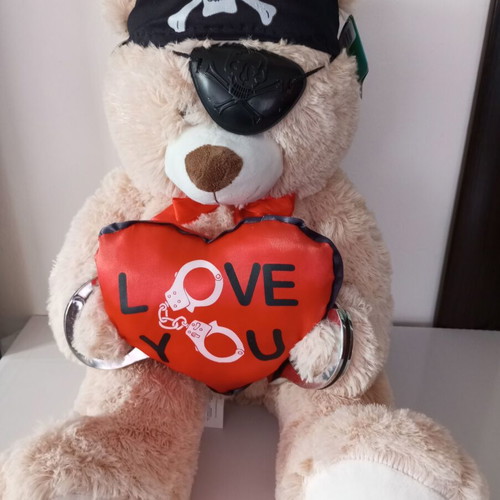 Valentine's plush teddy bear new pirate with gift A4 card