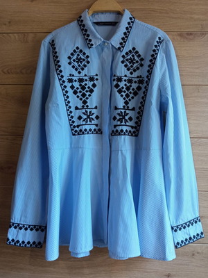 Γυναικείο γαλάζιο πουκάμισο Zara size L σαν καινούργιο