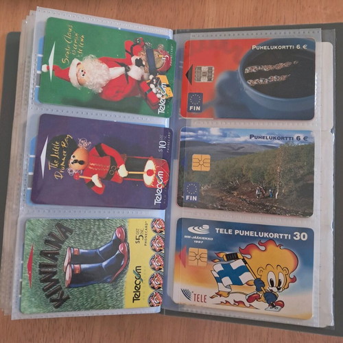 Collection of 120 used phone cards from around the world