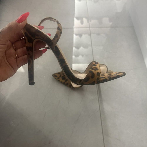 Boohoo Leopard Suede Heels Size 41 Like New