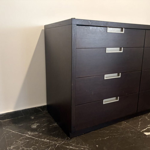 Chest of drawers with 8 drawers, dark brown, 117×46×72 cm