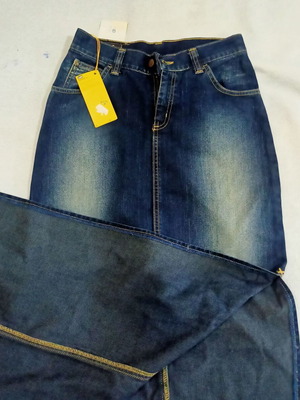 Lee Cooper Women's Side Slit Maxi Denim Skirt new, size S, blue