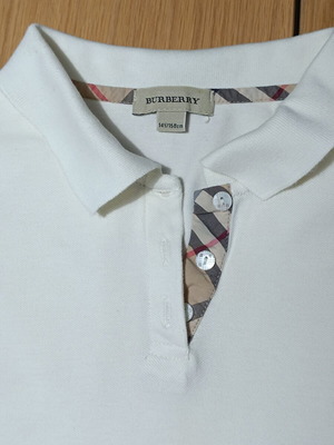Burberry Long-Sleeve Luxury Polo Shirt for Girls 14Y 158cm like new, beige