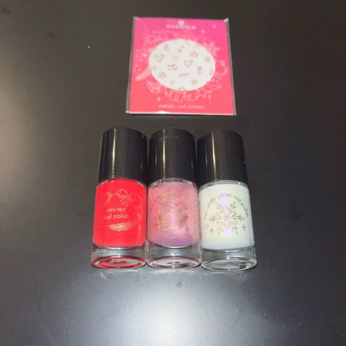 Essence nail polish and nail stickers new, set of 3