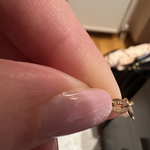 14K rose gold necklace with black zircon, unworn
