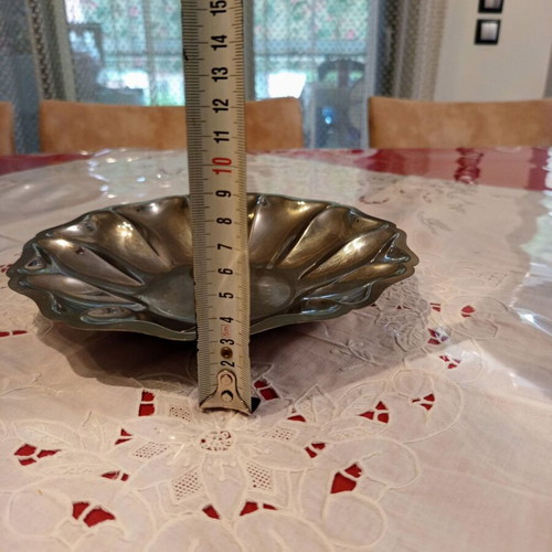 Vintage Silver-Plated Metal Bowl used with Baroque Floral Relief